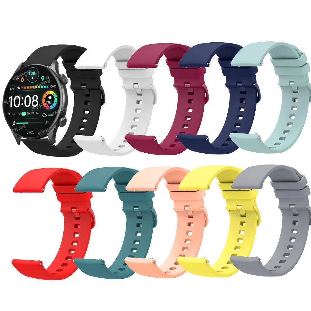 Pulseira de silicone diversas cores 22mm