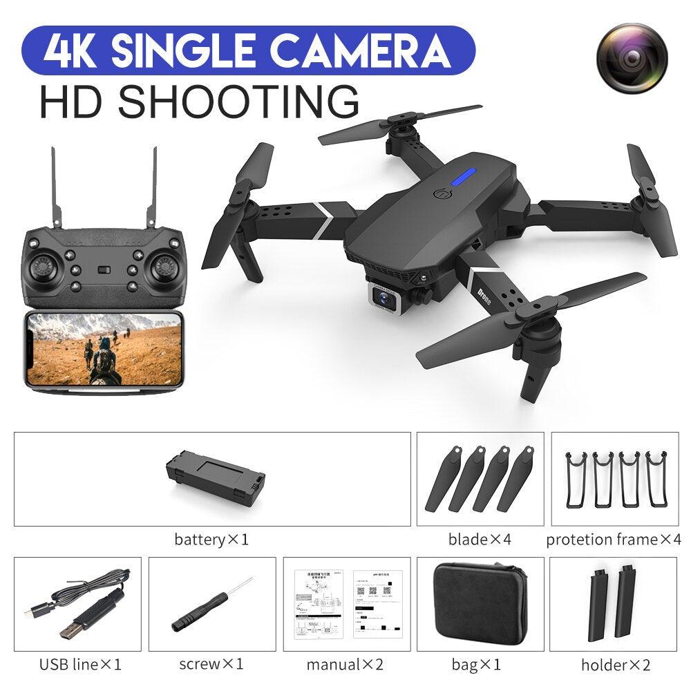 Explore o céu com o poderoso E88Pro: O drone perfeito para capturar momentos inesquecíveis em 4K - No Acesso