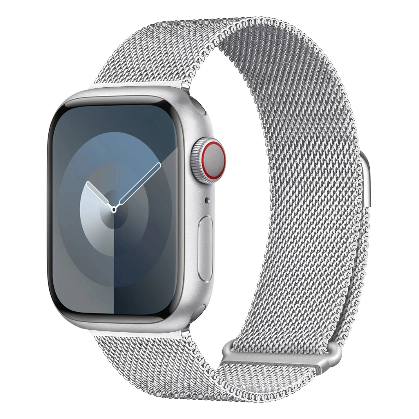 Pulseira Smartwatch em aço com fecho magnético.