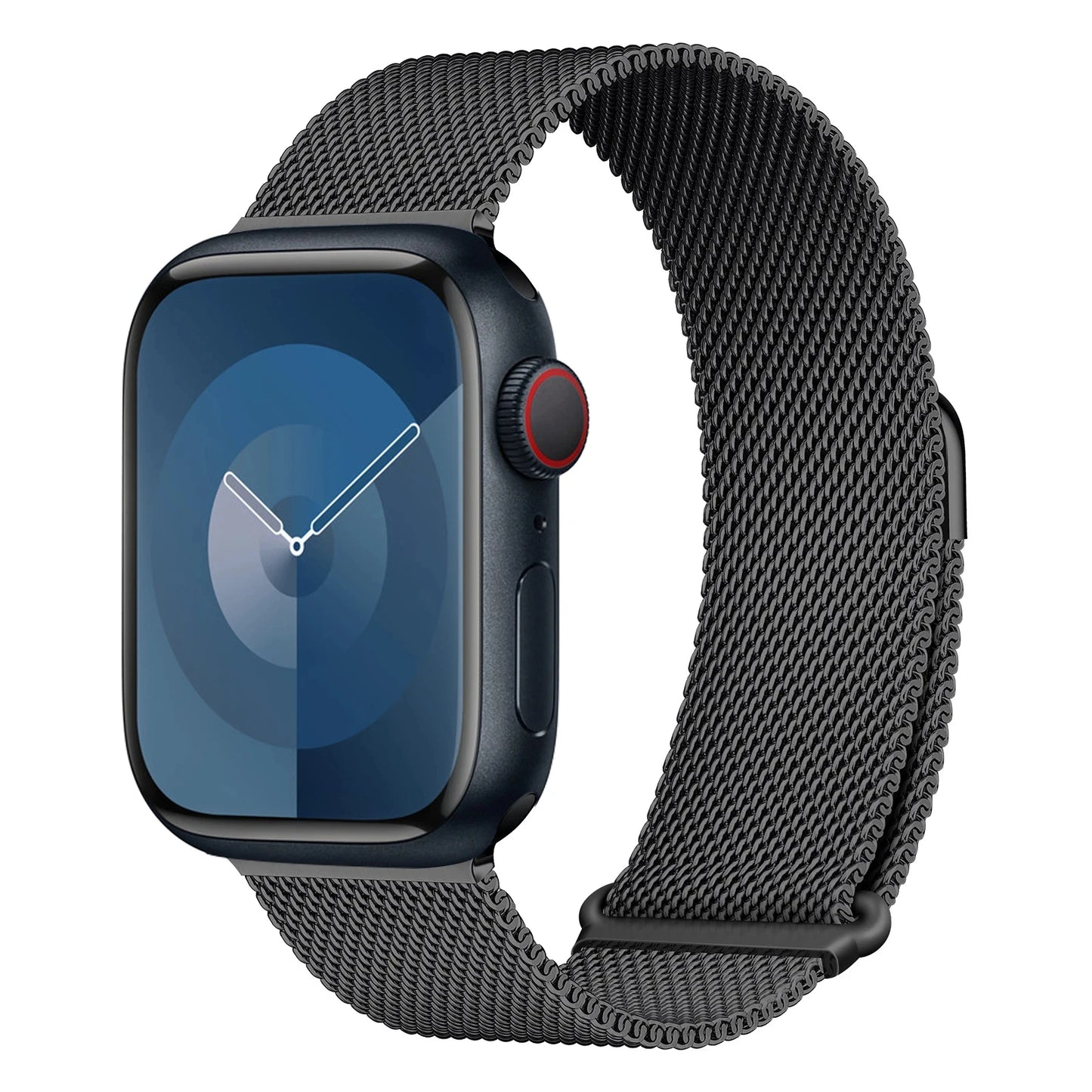 Pulseira Smartwatch em aço com fecho magnético.