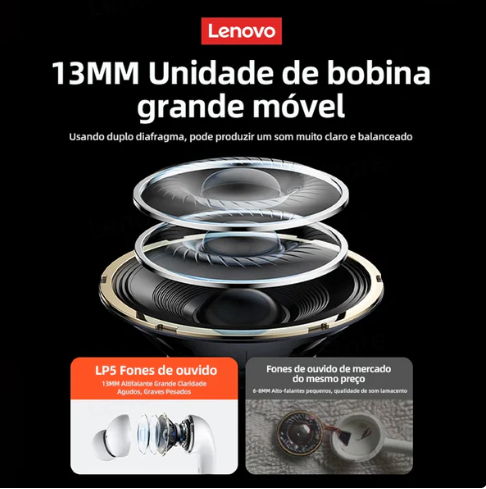 Fone de Ouvido Lenovo LP5